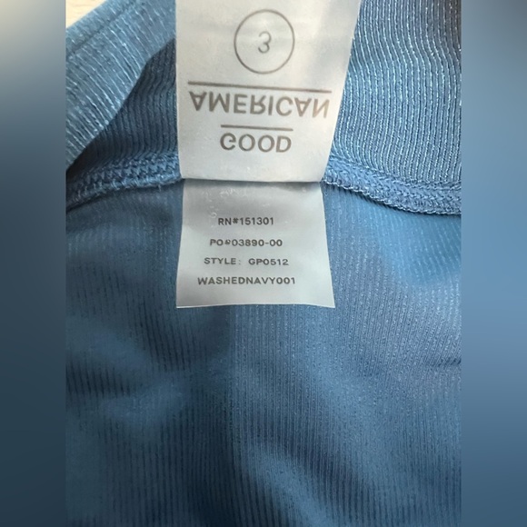 Good American Shiny Rib Seamless Leggings in  Washed Navy Blue Size 3 - Picture 7 of 9